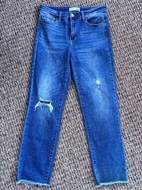 VERVET Los Angeles stretchy soft ankle jeans. Size 29.  size 8 raw hem straight